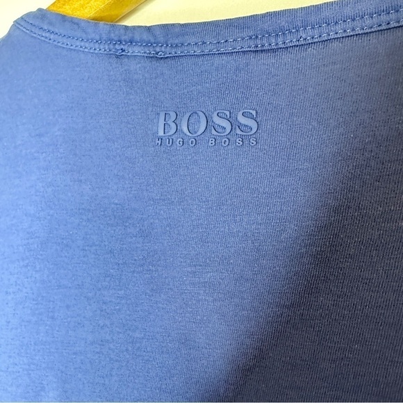 Boss Hugo Boss Blue Embossed Logo Lightweight Short Sleeve T Shirt Women Medium - Picture 5 of 12